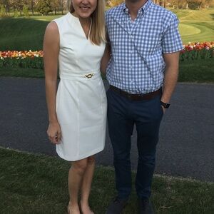 Macy's Elegant White Sleeveless Dress